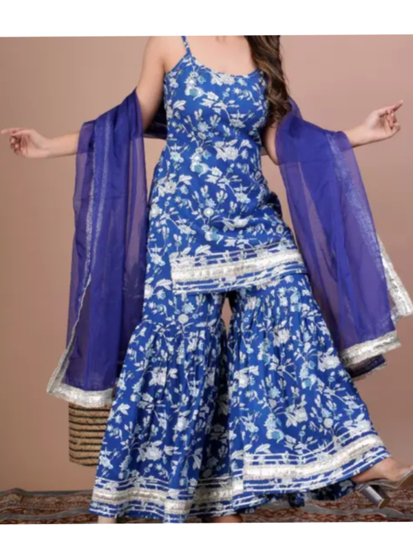 Koko Aqua Sleeveless Trending Sharara Set