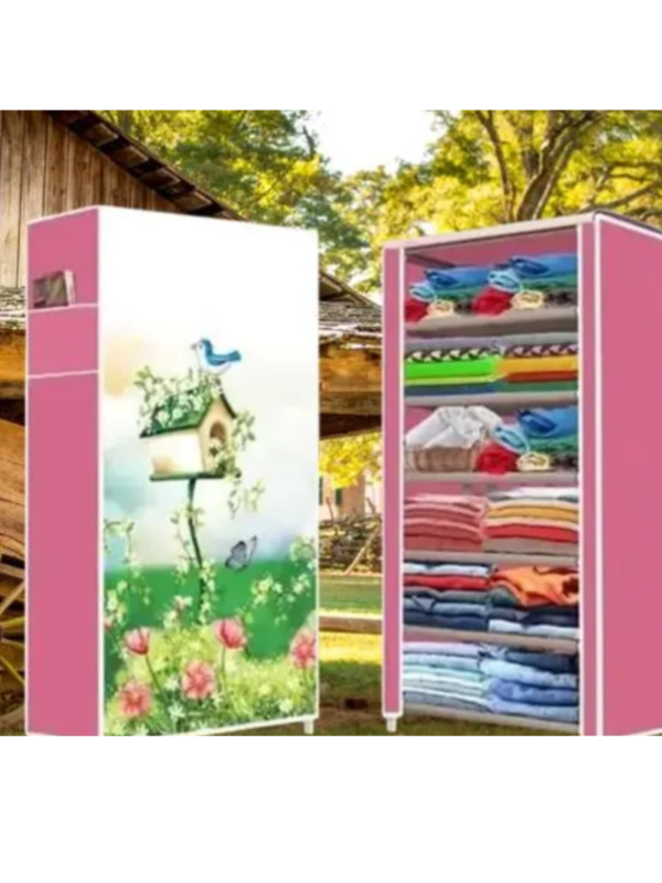 Premium Quality 6 Racks House Tree Print Shoe Rack baby Pink