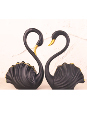 Avi Art PolyResin Swan Set of 2 Showpiece, Best for Home Decor , 9.5 Inch