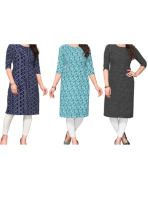 Polyster/Crepe fabric-Women Printed Straight Kurti