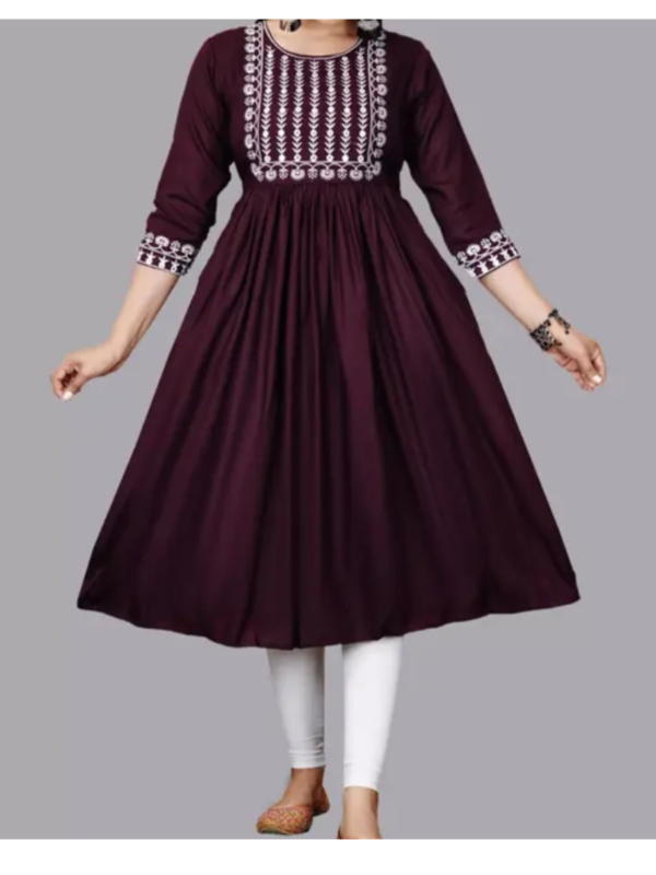New Trendy Embroidery Gaithering Anarkali kurtis
