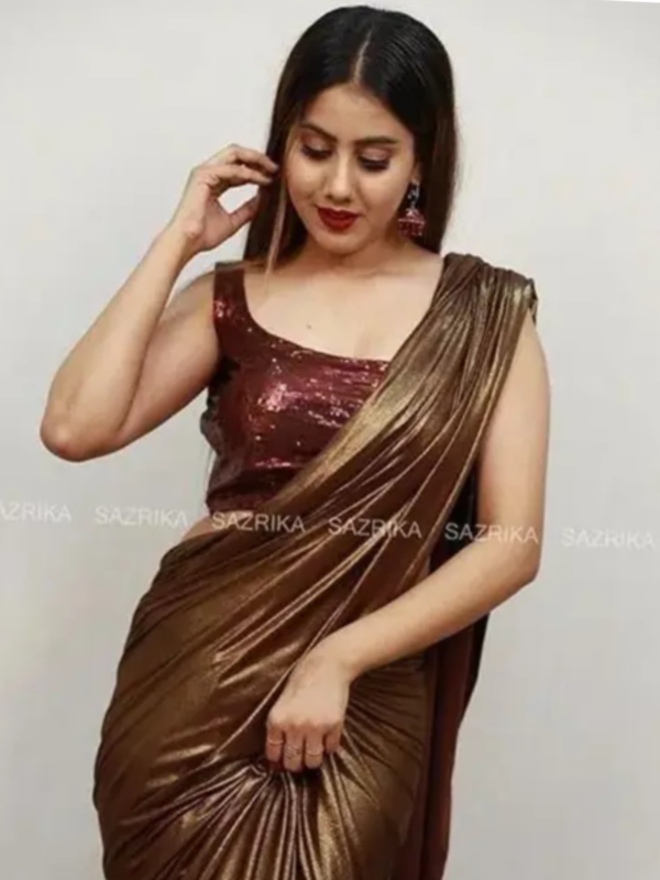 Juicee collection coffee lycra blend saree