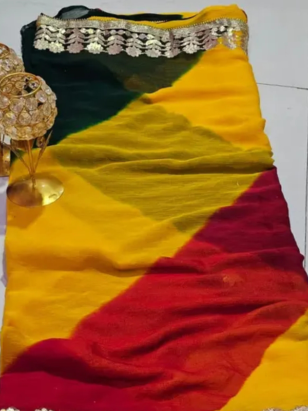 Chiffon sarees leheriya sarees pure