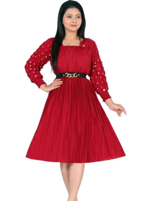 Women’s Solid Fit & Flare Knee Length