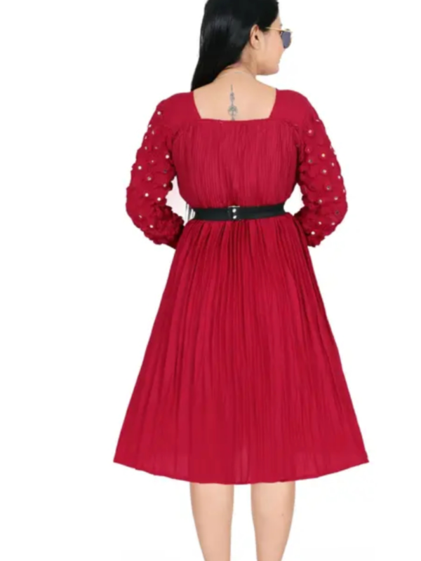 Women’s Solid Fit & Flare Knee Length