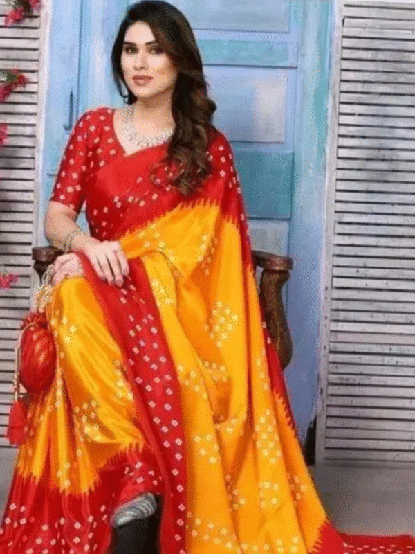 Best soft satin yellow saree