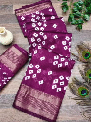 Bandhani print saree