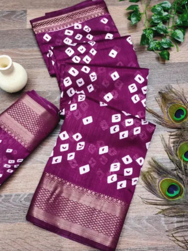 Bandhani print saree