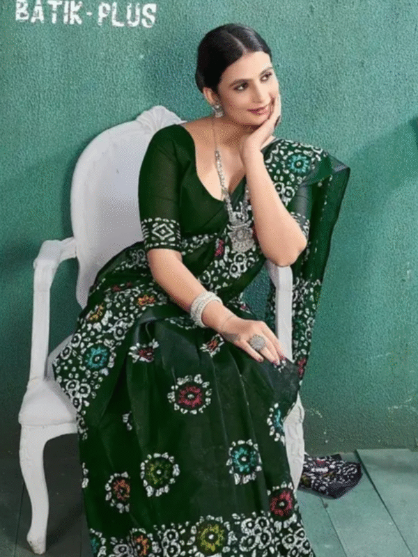 Soft pure batik print cotton sarees