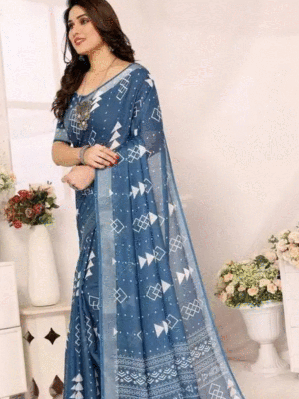 Floral cotton linen sarees