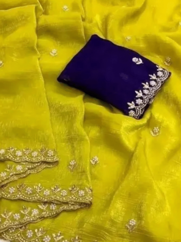 Fashion (label) women poly chiffon moti sarees