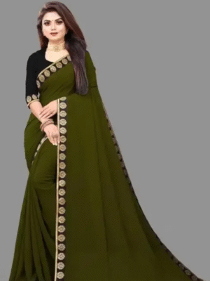 Gucci new trending plain georgette saree