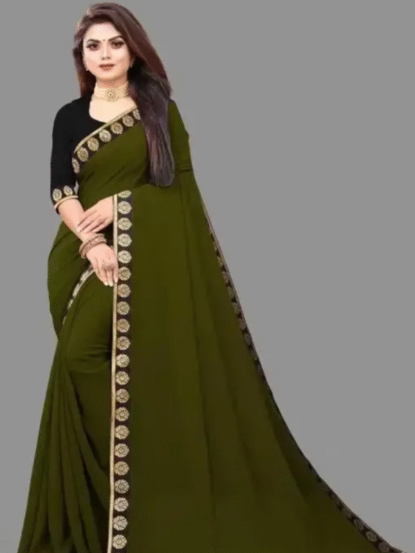 Gucci new trending plain georgette saree