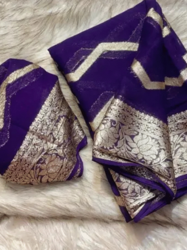 Women georgette viscoa zair sarees