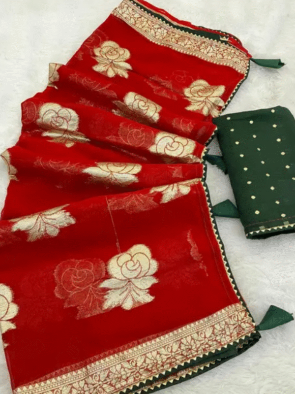 Red colour saree