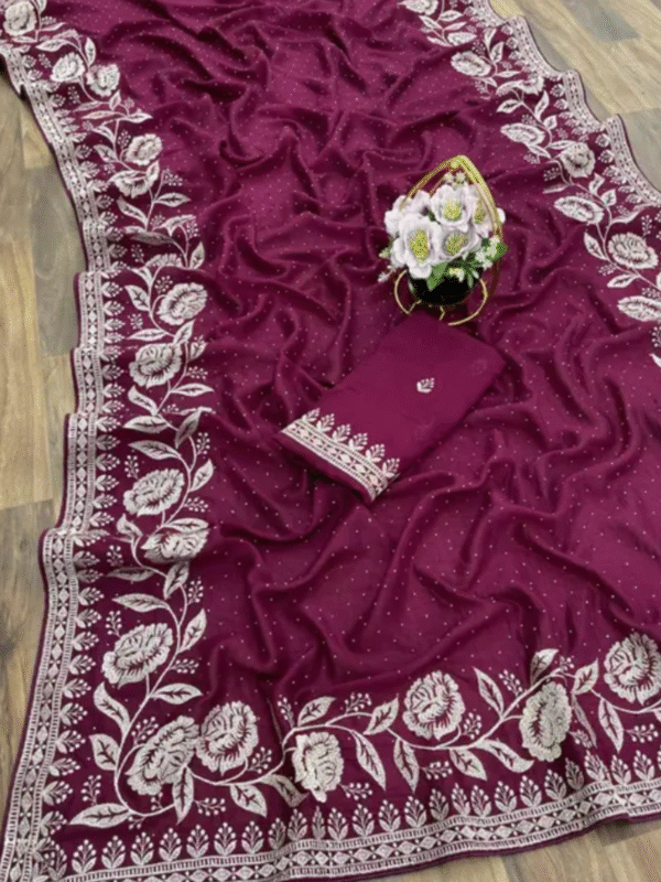 Silk rancyembroi season of saree