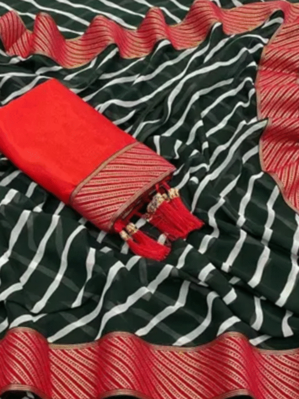 Shibori georgette print silk saree