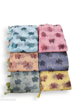 Nett brasso saree leafs print saree